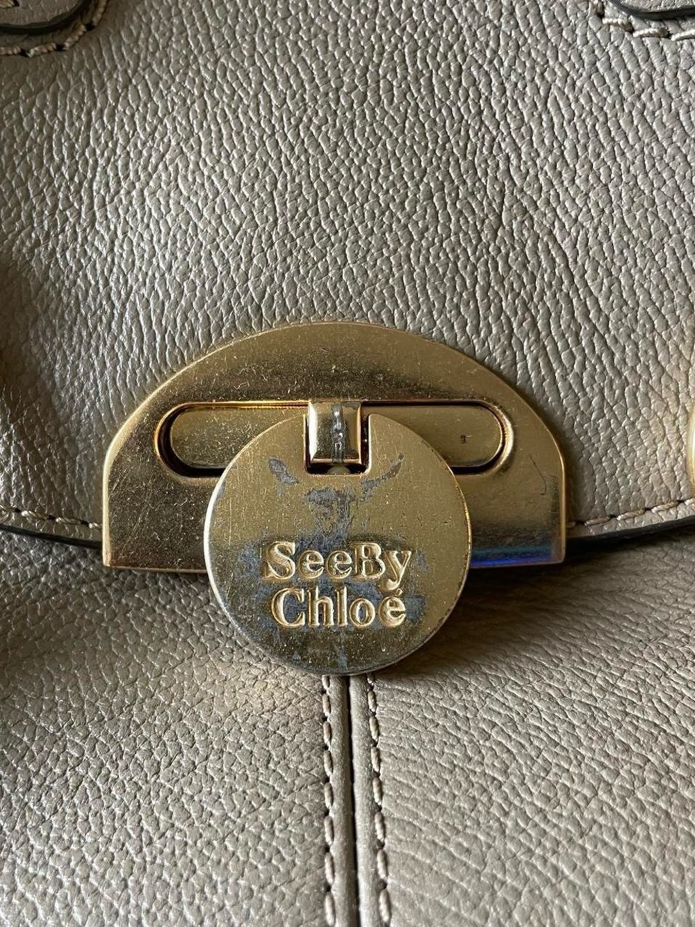 See By Chloe Taupe Leather Crossbody with Gold Hardware - Picture 2 of 8